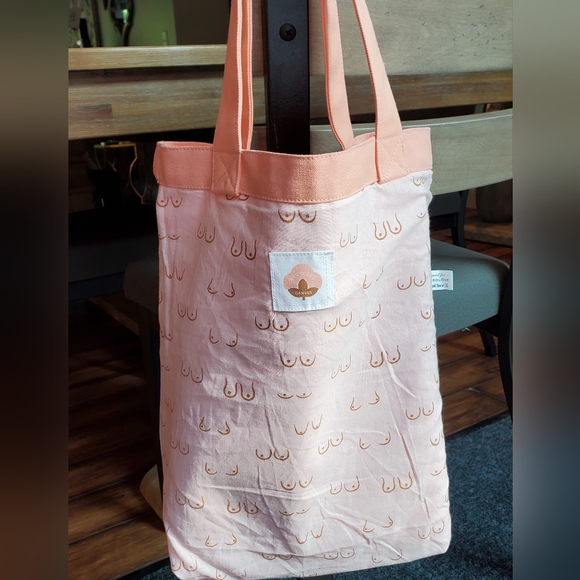 NWOT Thirdlove Peach Canvas Beach or Shopping Bag with handles - Picture 3 of 14